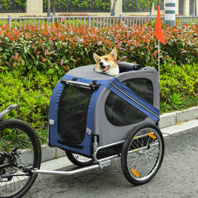 Pull behind bike store pet carrier